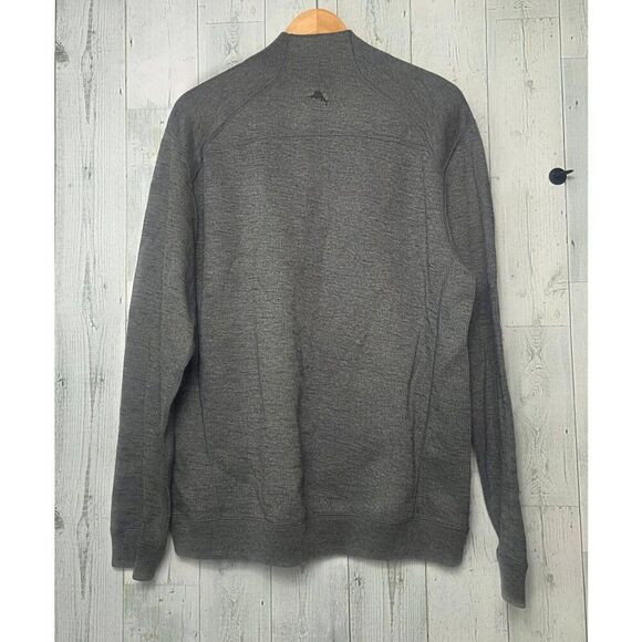 Tommy Bahama Mid Grey Knit Half Zip Contrast Stitching Sz L EST - Picture 3 of 6